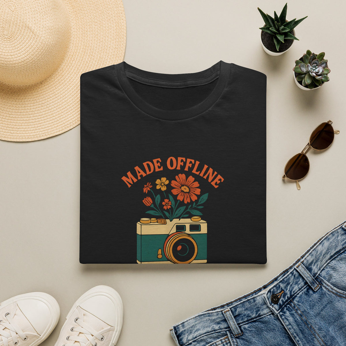 Camera with Flowers T-Shirt