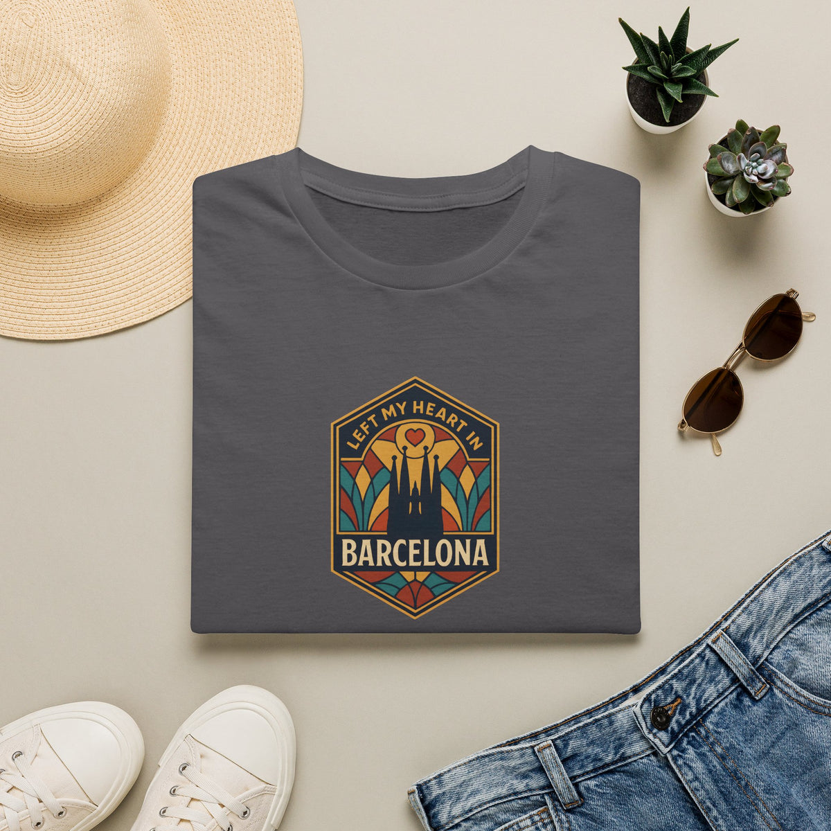 Barcelona Heart Badge T-Shirt