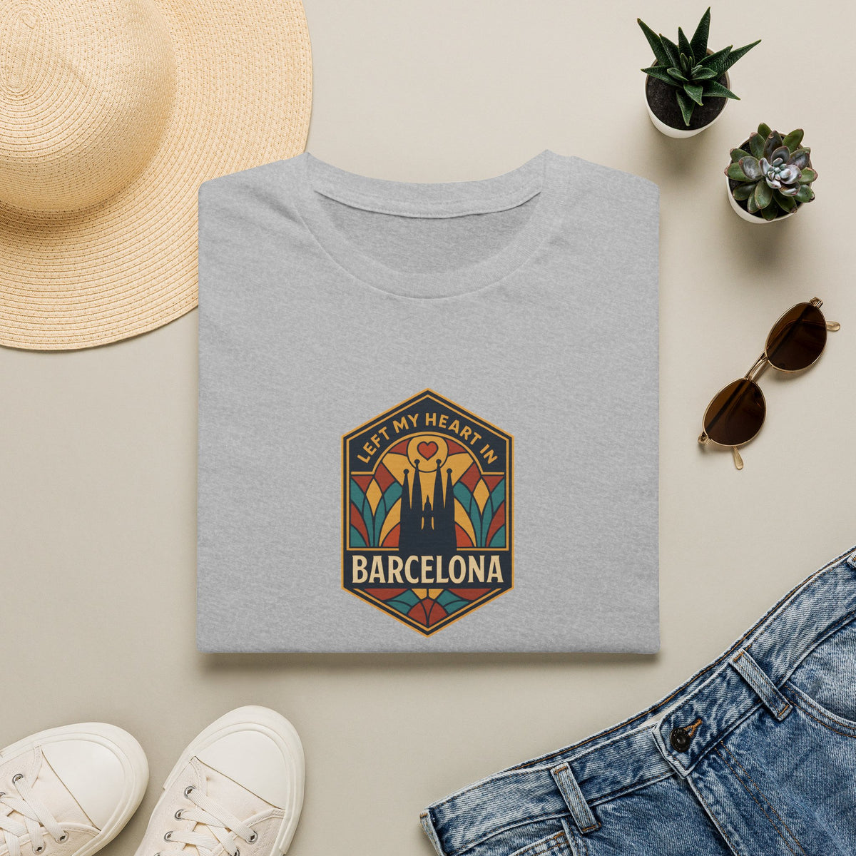 Barcelona Heart Badge T-Shirt